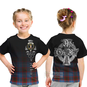 Skirving Tartan Kid T-Shirt Featuring Alba Gu Brath Family Crest Celtic Inspired - Tartan Vibes Clothing