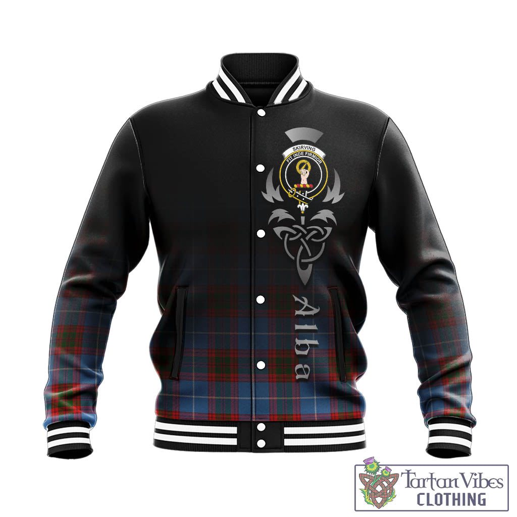 Skirving Tartan Baseball Jacket Featuring Alba Gu Brath Family Crest Celtic Inspired - Tartan Vibes Clothing