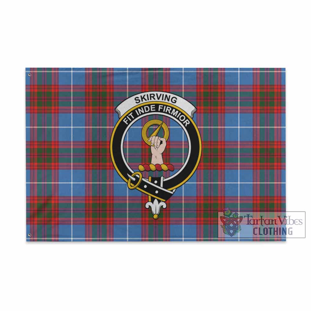 Tartan Vibes Clothing Skirving Tartan House Flag with Family Crest