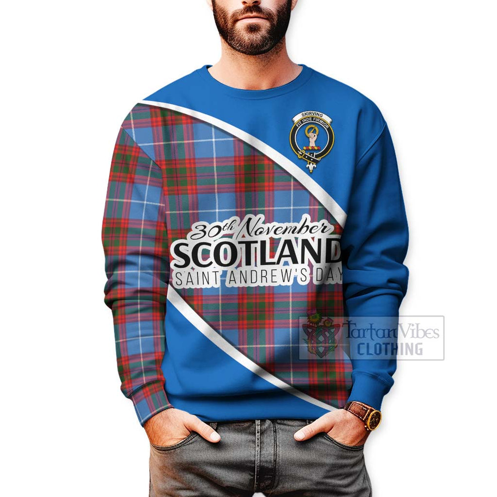 Skirving Family Crest Tartan Sweatshirt Celebrate Saint Andrew's Day in Style - Tartan Vibes Clothing