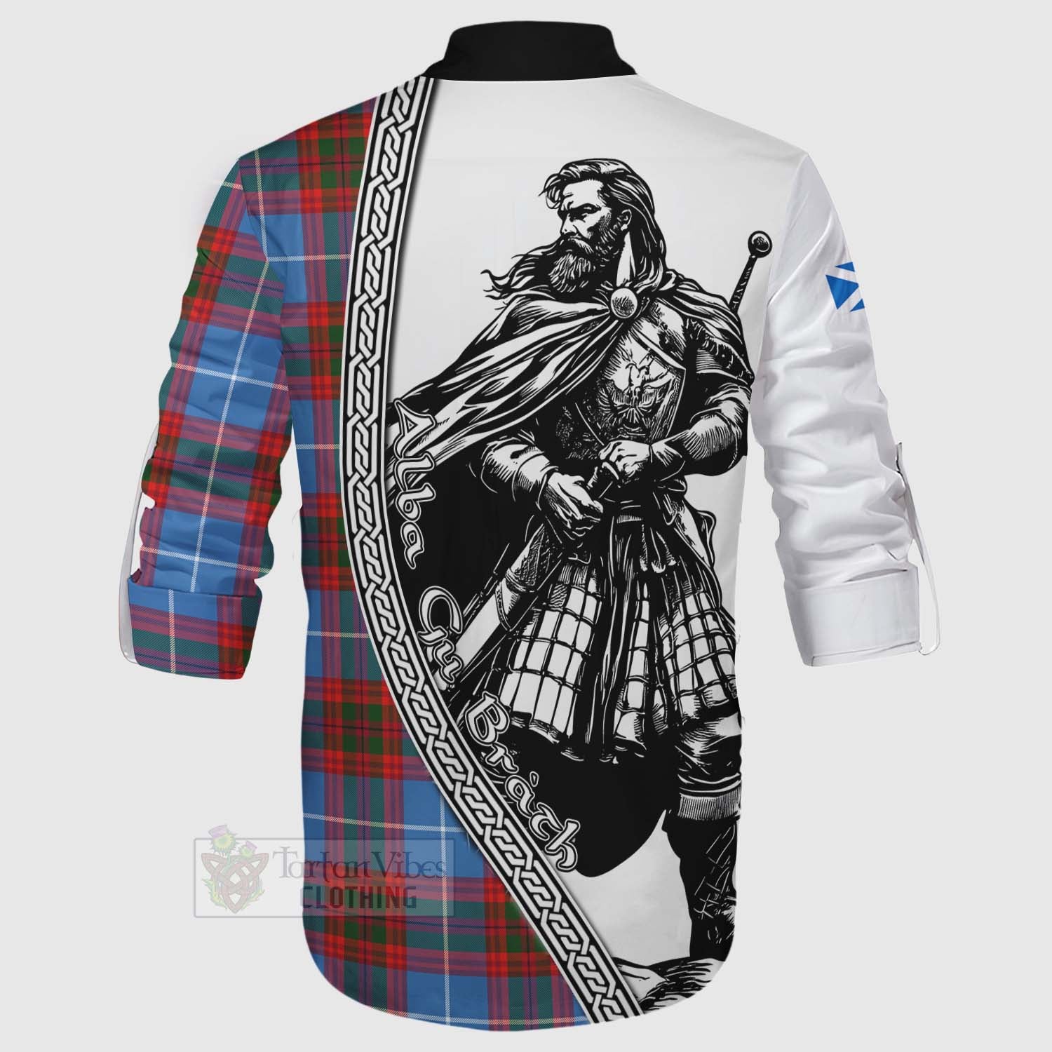 Skirving Tartan Clan Crest Ghillie Kilt Shirt with Highlander Warrior Celtic Style - Tartan Vibes Clothing
