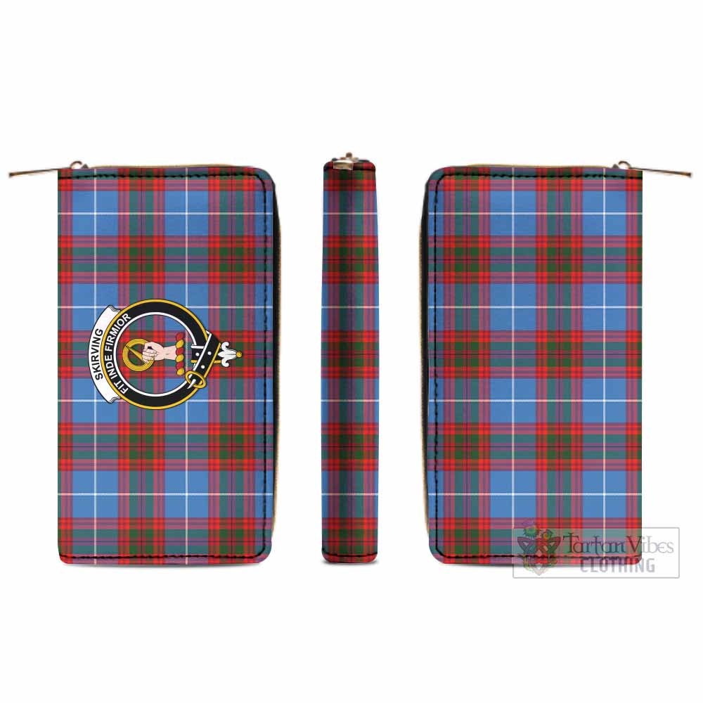 Skirving Tartan Women's Leather Wallet with Family Crest - Tartan Vibes Clothing