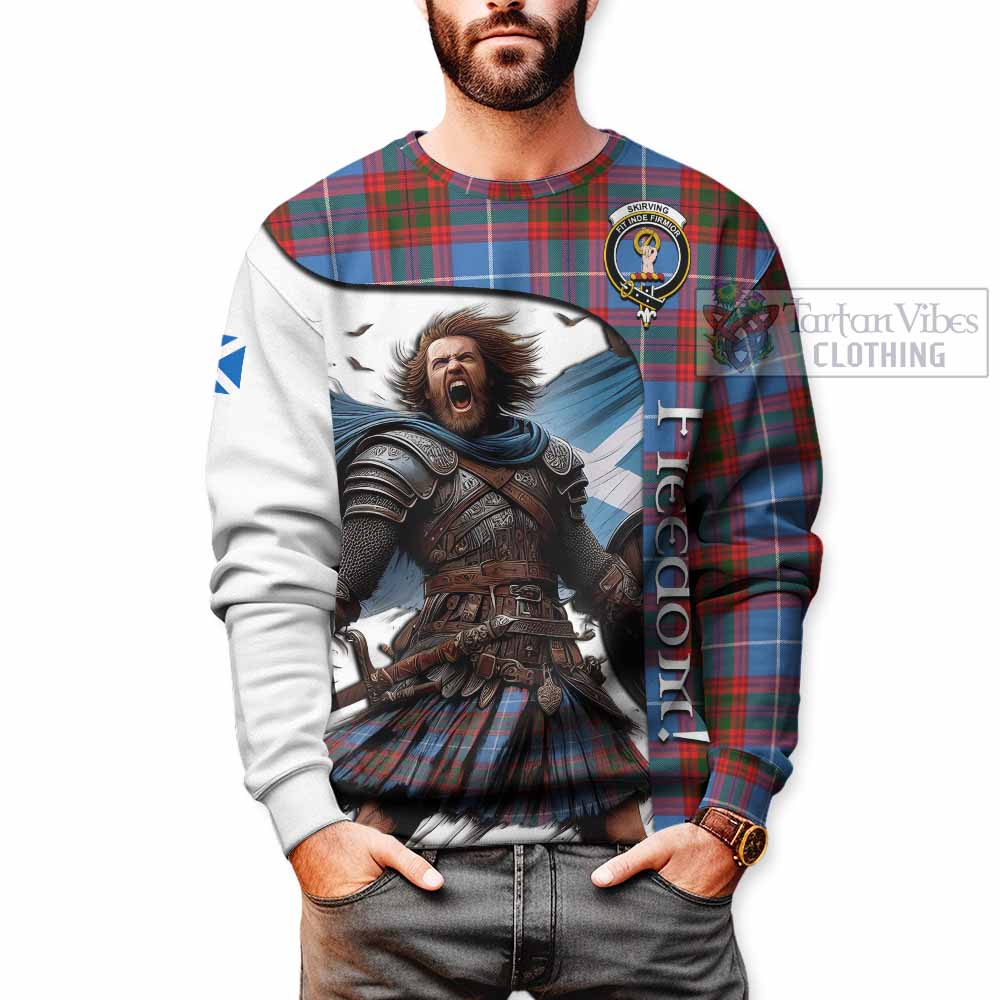 Tartan Vibes Clothing Skirving Crest Tartan Sweatshirt Inspired by the Freedom of Scottish Warrior