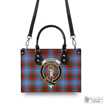 Skirving Tartan Luxury Leather Handbags with Family Crest - Tartan Vibes Clothing