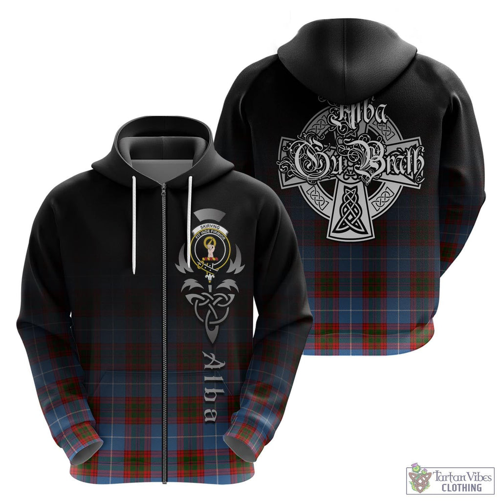 Skirving Tartan Hoodie Featuring Alba Gu Brath Family Crest Celtic Inspired - Tartan Vibes Clothing