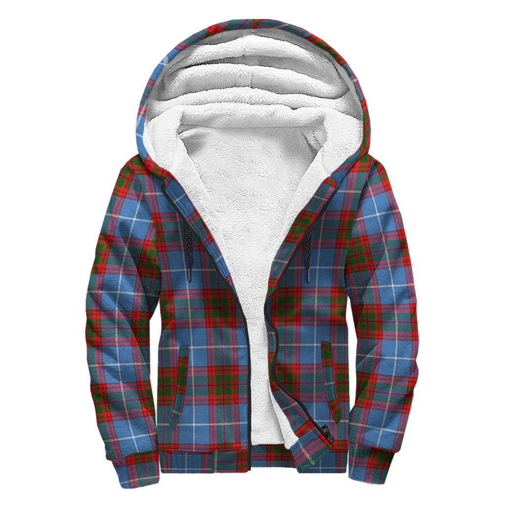 Skirving Tartan Sherpa Hoodie with Family Crest - Tartan Vibes Clothing