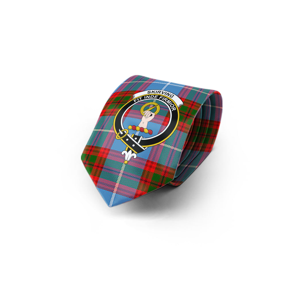 Skirving Tartan Classic Necktie with Family Crest - Tartan Vibes Clothing