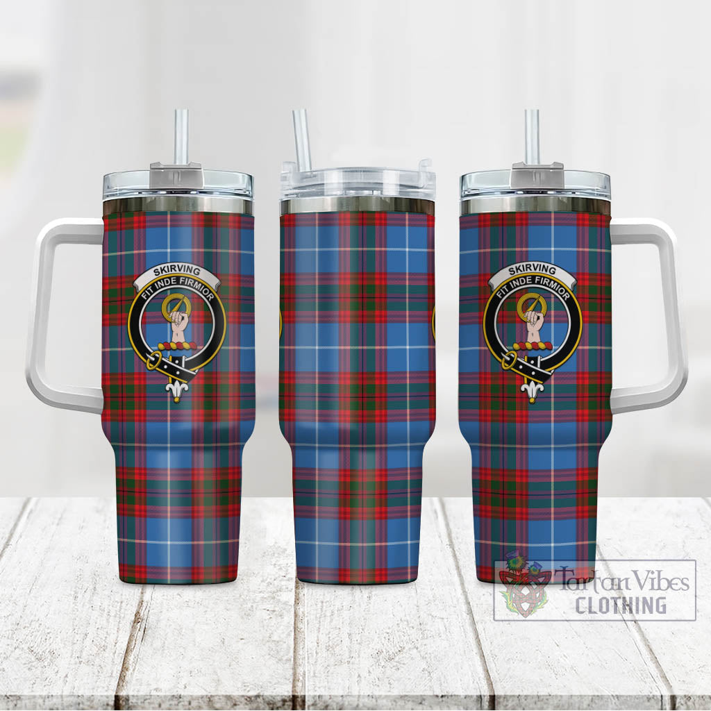 Skirving Tartan Tumbler with Handle with Family Crest - Tartan Vibes Clothing