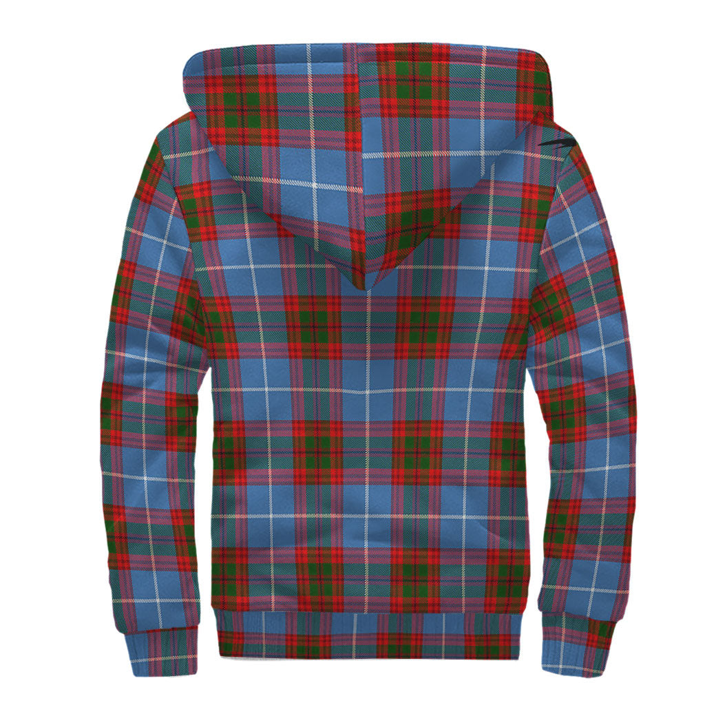 Skirving Tartan Sherpa Hoodie with Family Crest - Tartan Vibes Clothing