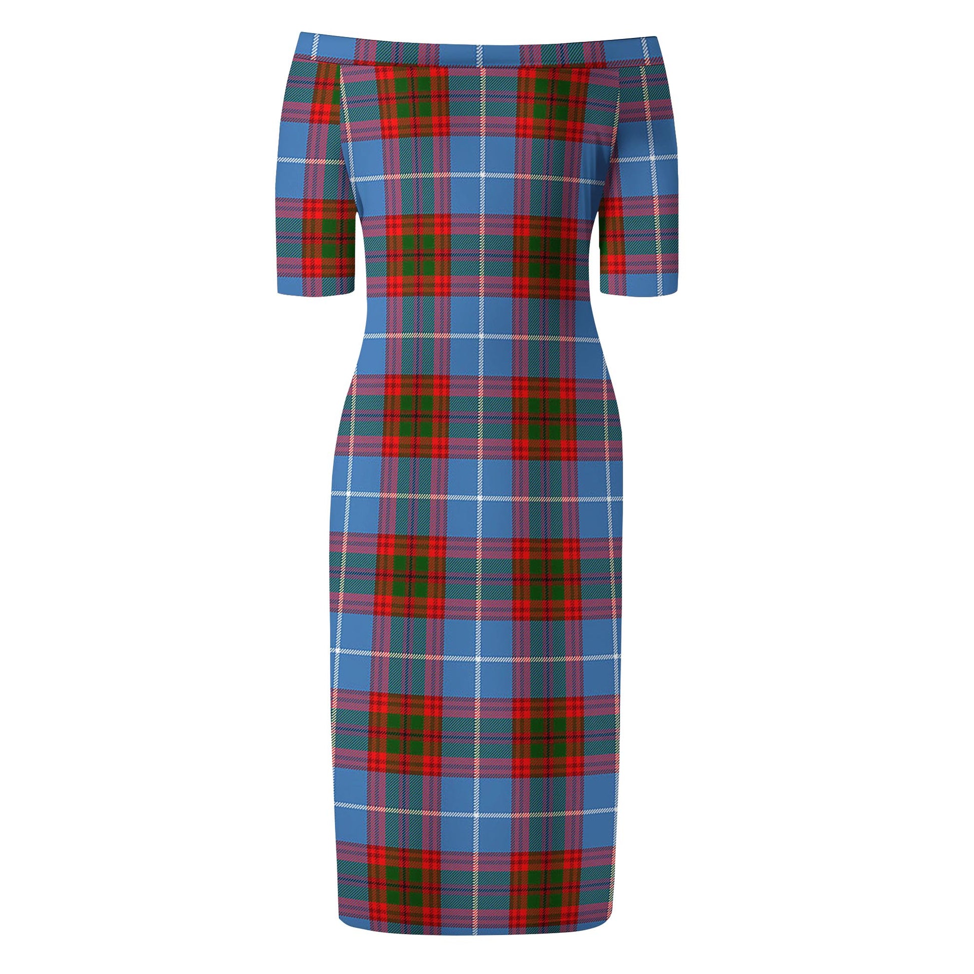 Skirving Tartan Off Shoulder Lady Dress - Tartan Vibes Clothing
