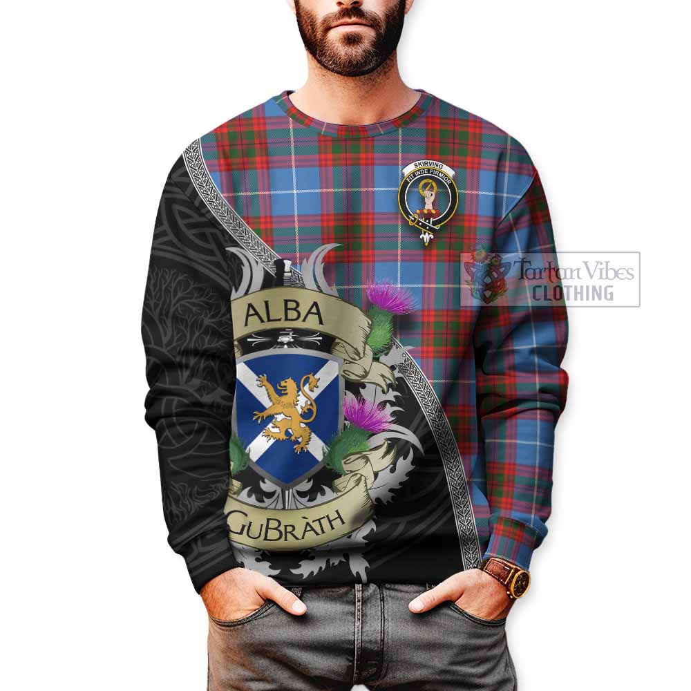 Skirving Tartan Family Crest Sweatshirt Lion Rampant Royal Thistle Shield Celtic Inspired - Tartan Vibes Clothing