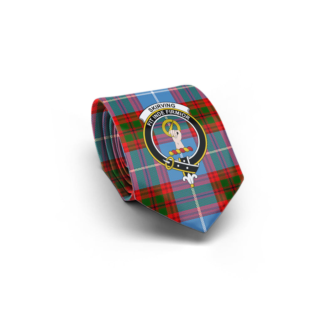 Skirving Tartan Classic Necktie with Family Crest - Tartan Vibes Clothing