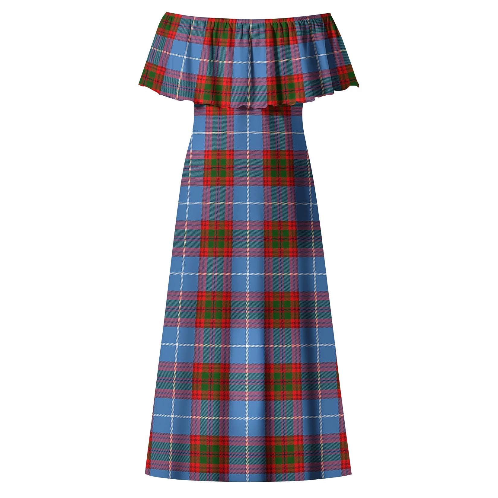 Skirving Tartan Off Shoulder Long Dress - Tartan Vibes Clothing