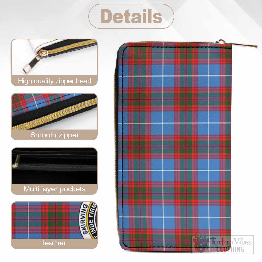 Skirving Tartan Women's Leather Wallet with Family Crest - Tartan Vibes Clothing