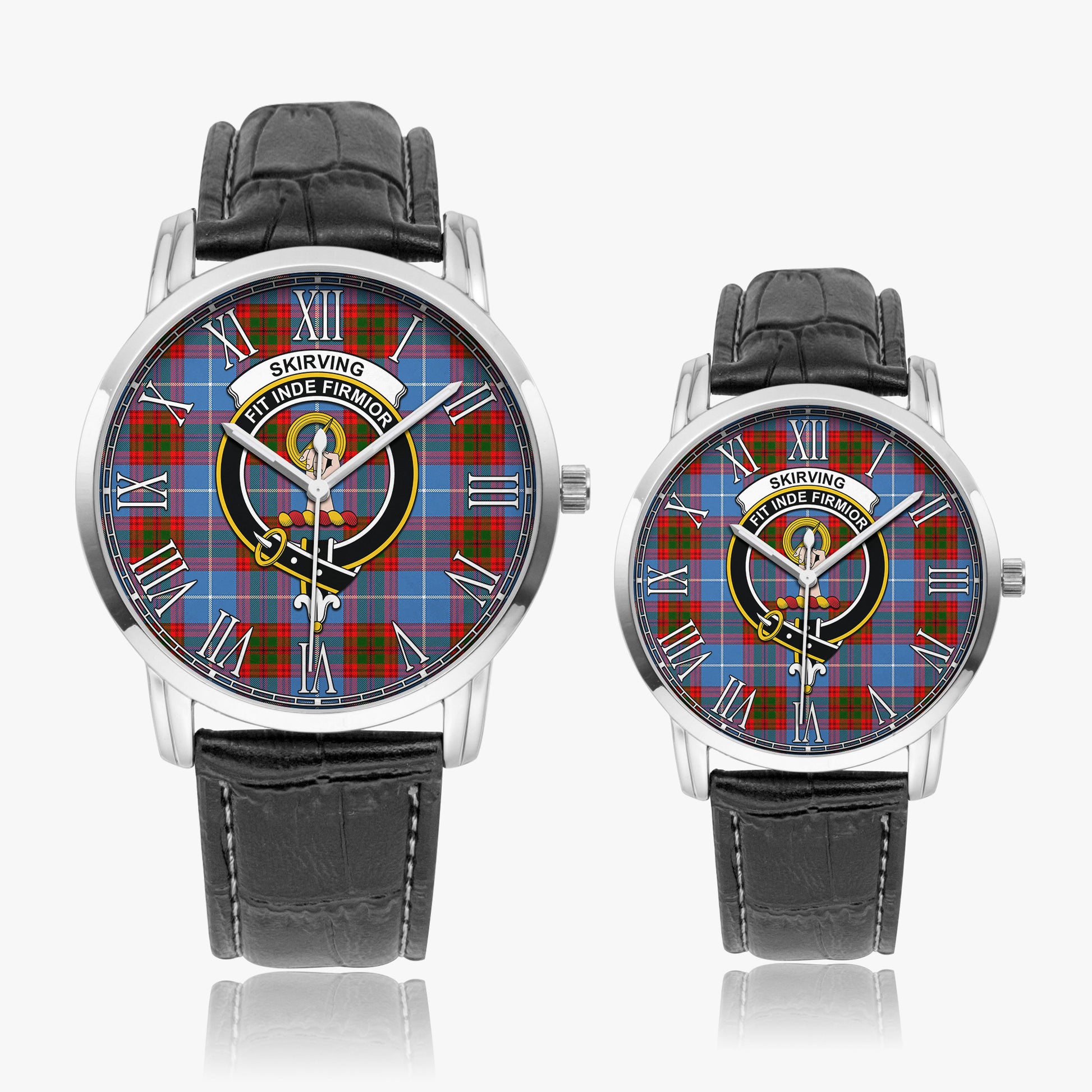 Skirving Tartan Family Crest Leather Strap Quartz Watch - Tartan Vibes Clothing