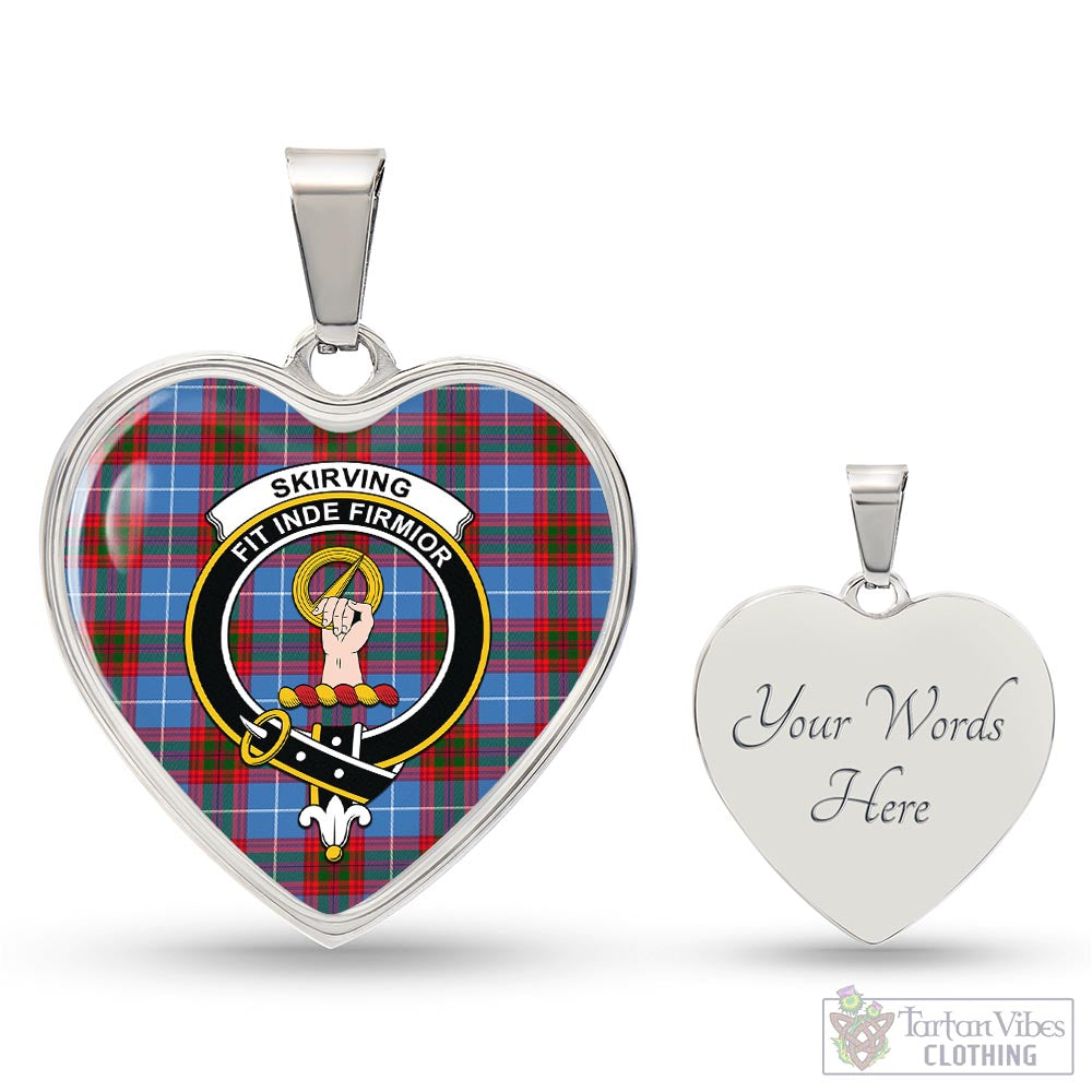 Skirving Tartan Heart Necklace with Family Crest Luxury Necklace (Silver) Yes - Tartan Vibes Clothing