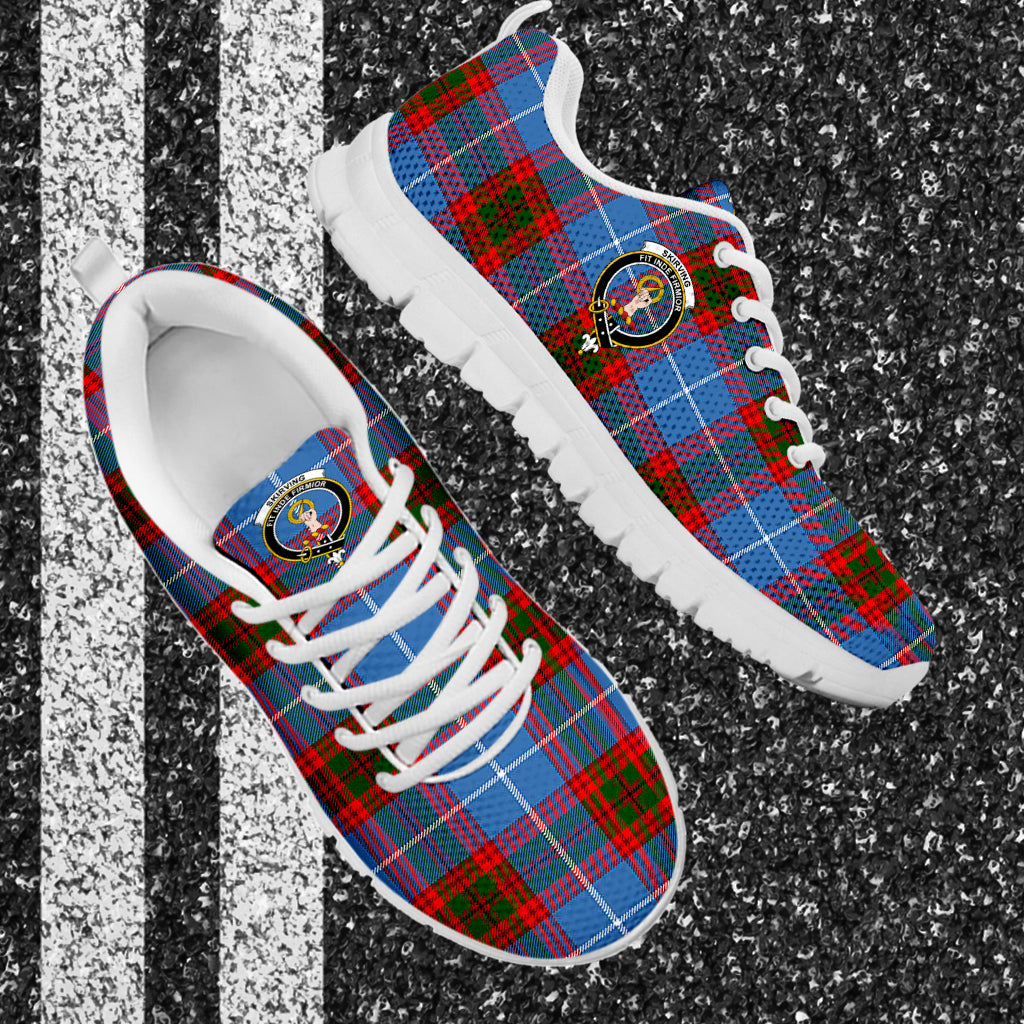Skirving Tartan Sneakers with Family Crest - Tartan Vibes Clothing