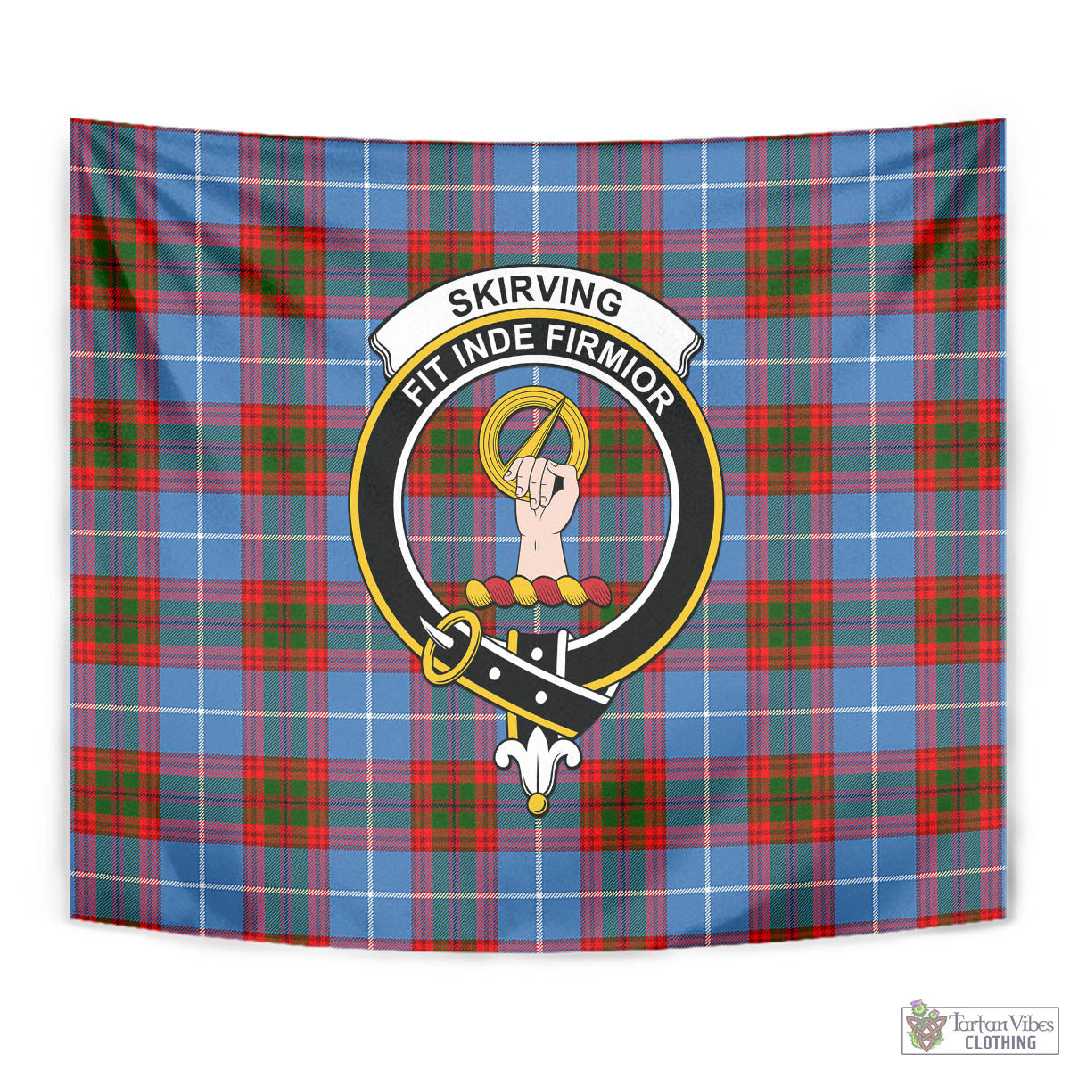 Tartan Vibes Clothing Skirving Tartan Tapestry Wall Hanging and Home Decor for Room with Family Crest