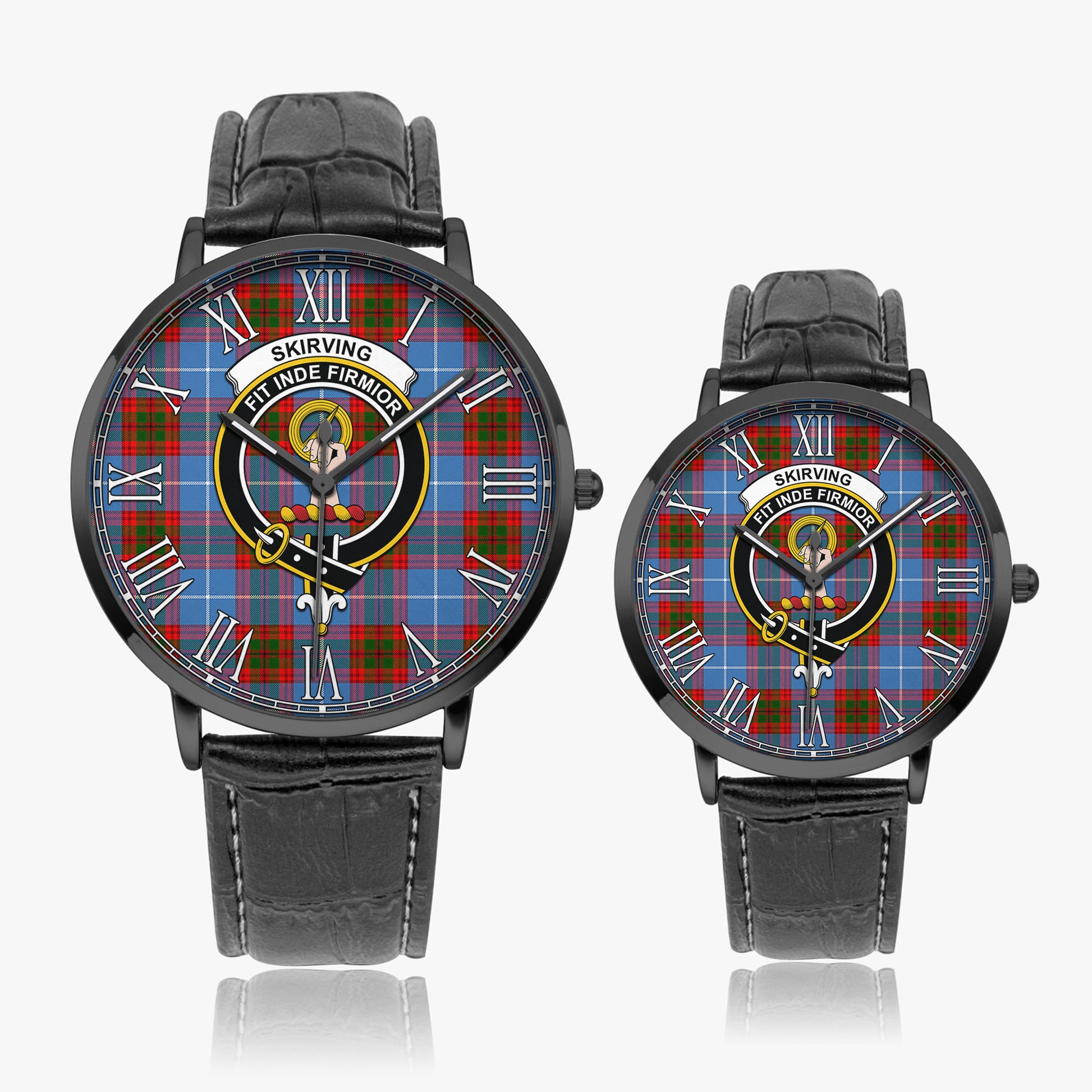 Skirving Tartan Family Crest Leather Strap Quartz Watch - Tartan Vibes Clothing