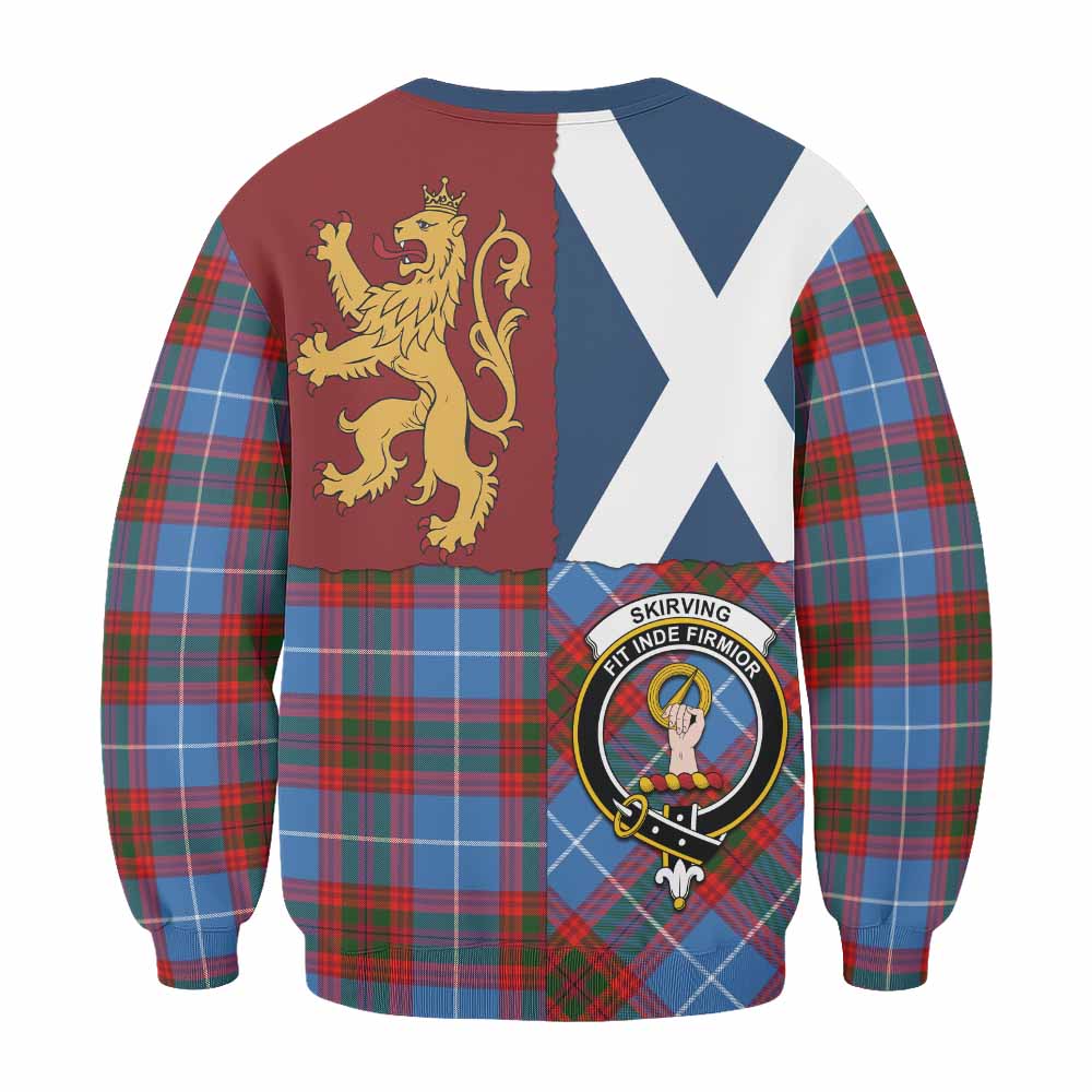 Skirving Crest Tartan Sweatshirt with Lion Rampant Saltire Style