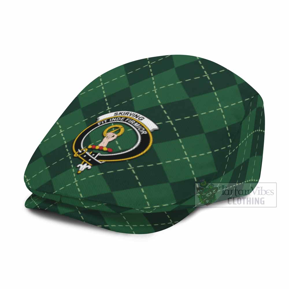 Skirving Scottish Family Crest Flat Cap Green Argyle Classic Style - Tartan Vibes Clothing