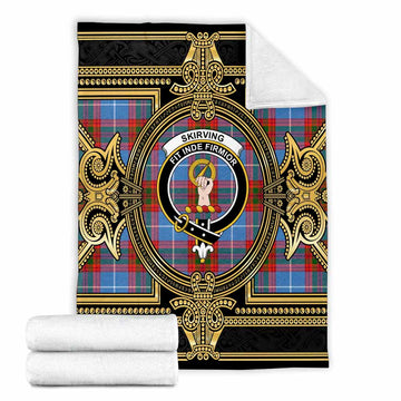 Skirving Scottish Tartan Crest Blanket Royal Stylized