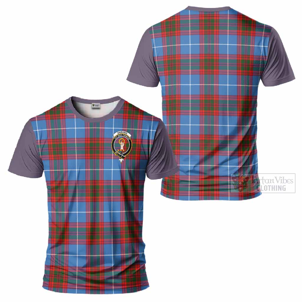 Skirving Tartan Accent T-Shirt with Family Crest