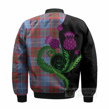 Skirving Tartan Bomber Jacket Traditional Scottish Thistle