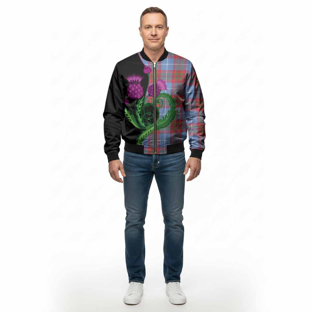 Skirving Tartan Bomber Jacket Traditional Scottish Thistle