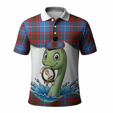 Skirving Tartan Crest Cute Nessie Polo Shirt Scottish Loch Ness Monster