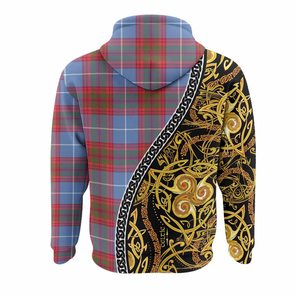 Skirving Tartan Crest Hoodie Celtic Knot and Triple Trickle Spiral Symbols