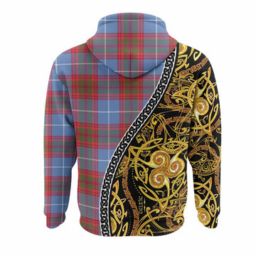 Skirving Tartan Crest Hoodie Celtic Knot and Triple Trickle Spiral Symbols