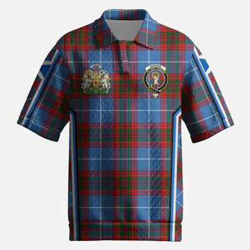 Skirving Tartan Crest Men’s Polo Sweater Top Scotland Coat of Arm Flag Style