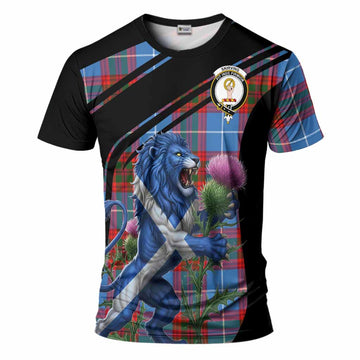 Skirving Tartan Crest T-Shirt Scottish Lion Rampant Thistle