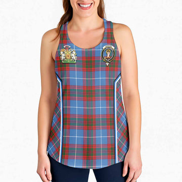 Skirving Tartan Crest Women Racerback Tanks Scotland Coat of Arm Flag Style