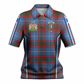 Skirving Tartan Crest Women’s Polo Sweater Top Scotland Coat of Arm Flag Style