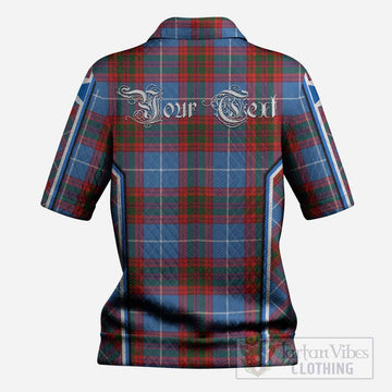 Skirving Tartan Crest Women’s Polo Sweater Top Scotland Coat of Arm Flag Style