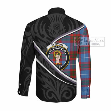 Skirving Tartan Family Crest Long Sleeve Button Shirts Celtic Scottish Thistle Floral - Tartan Vibes Clothing
