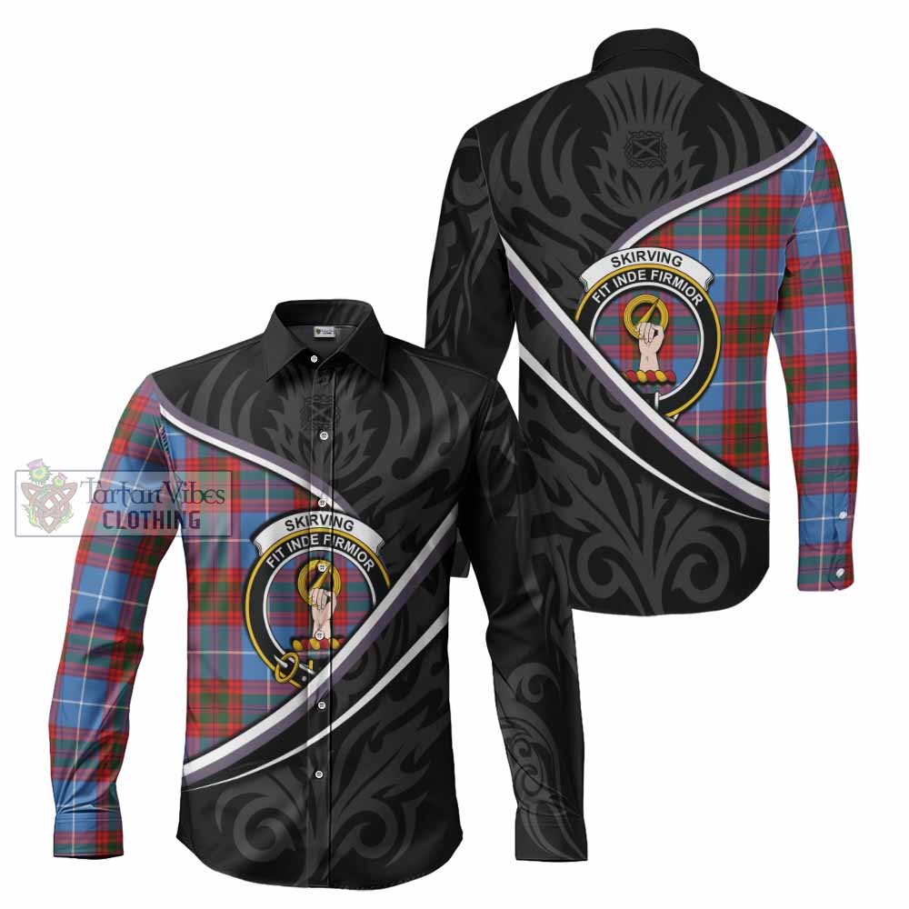 Skirving Tartan Family Crest Long Sleeve Button Shirts Celtic Scottish Thistle Floral - Tartan Vibes Clothing