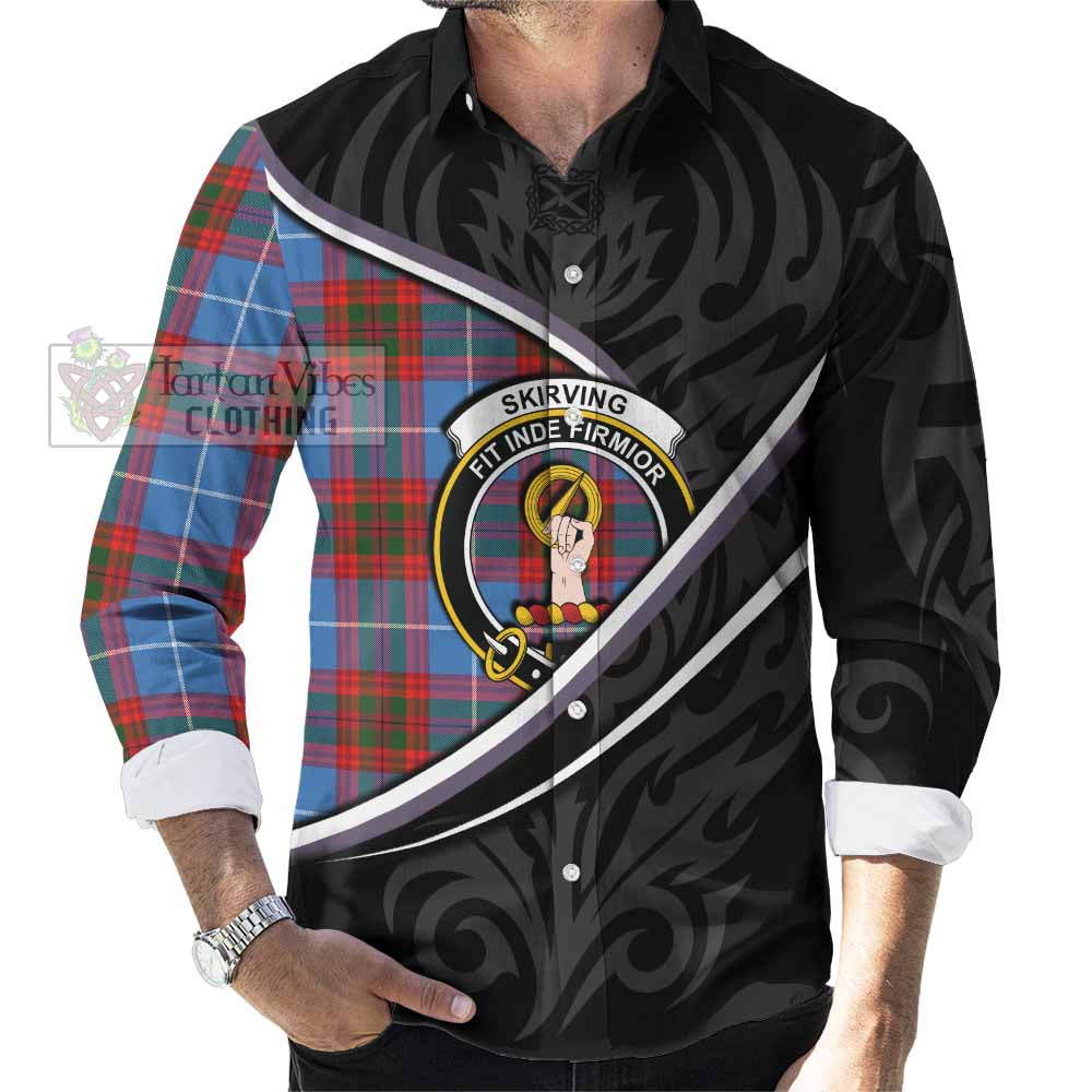 Skirving Tartan Family Crest Long Sleeve Button Shirts Celtic Scottish Thistle Floral - Tartan Vibes Clothing