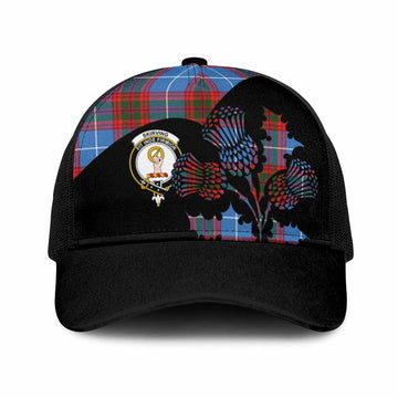 Skirving Tartan Family Crest Mesh Trucker Cap Scotland Thistle Floral Flag Style