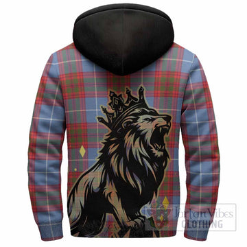 Skirving Tartan Family Crest Sherpa Hoodie Crowned Lion Roaring