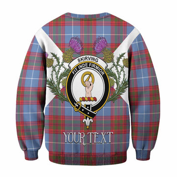 Skirving Tartan Family Crest Sweatshirt Scottish Burns Night Thistle Floral