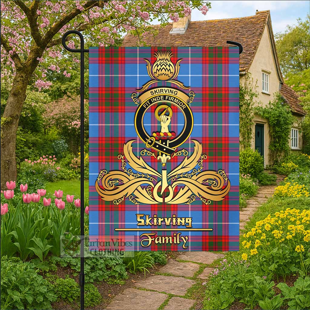 Skirving Tartan Garden Flag with Highland Thistle Cherish Family Crest Style - Tartan Vibes Clothing