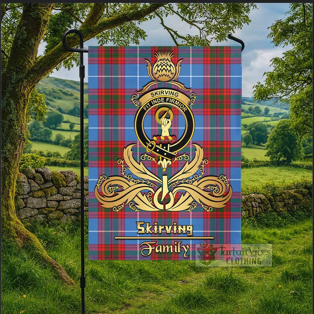 Skirving Tartan Garden Flag with Highland Thistle Cherish Family Crest Style - Tartan Vibes Clothing