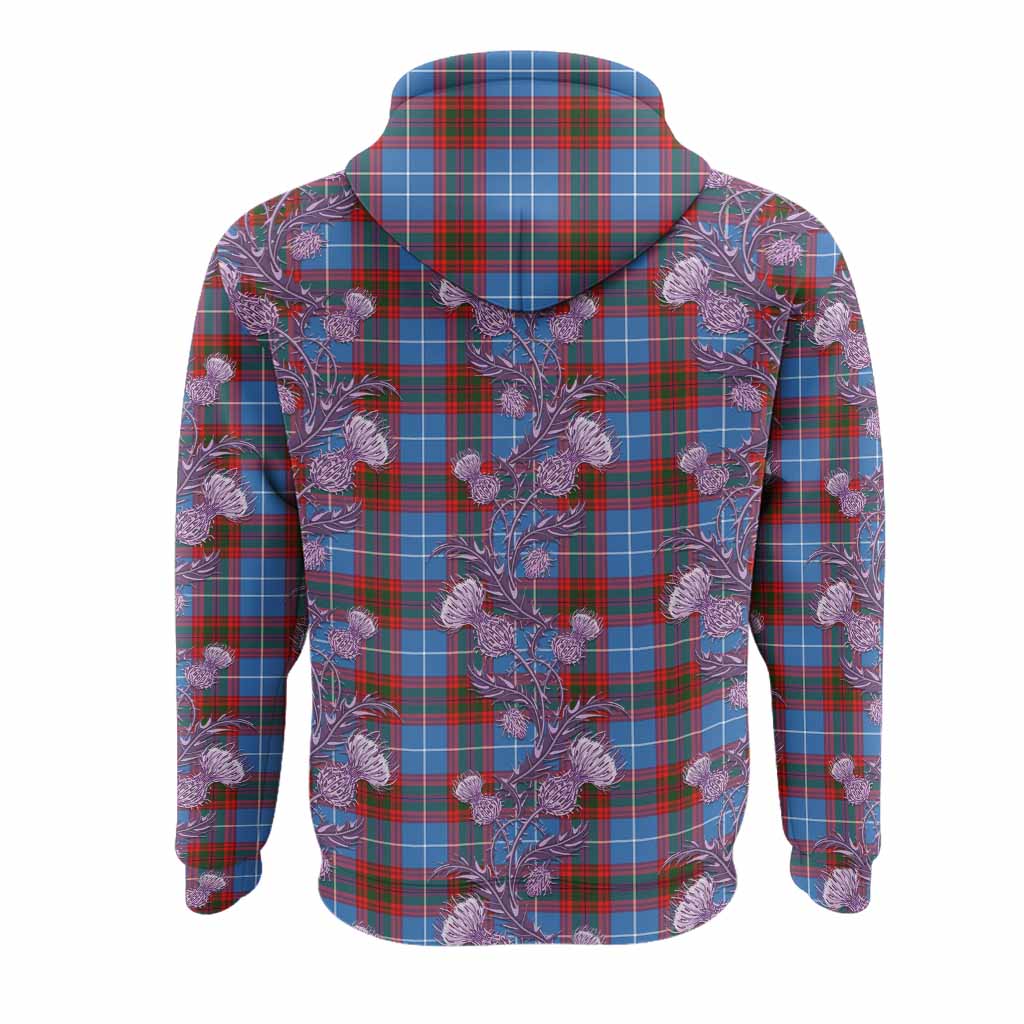 Skirving Tartan Hoodie Seamless Scottish Thistle Flowers