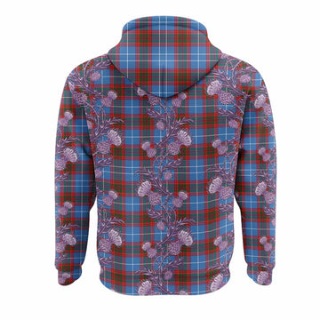 Skirving Tartan Hoodie Seamless Scottish Thistle Flowers