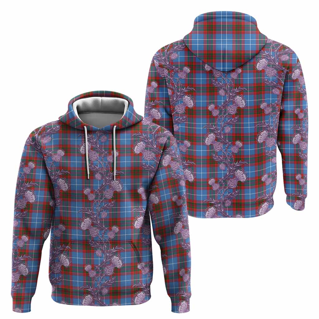 Skirving Tartan Hoodie Seamless Scottish Thistle Flowers
