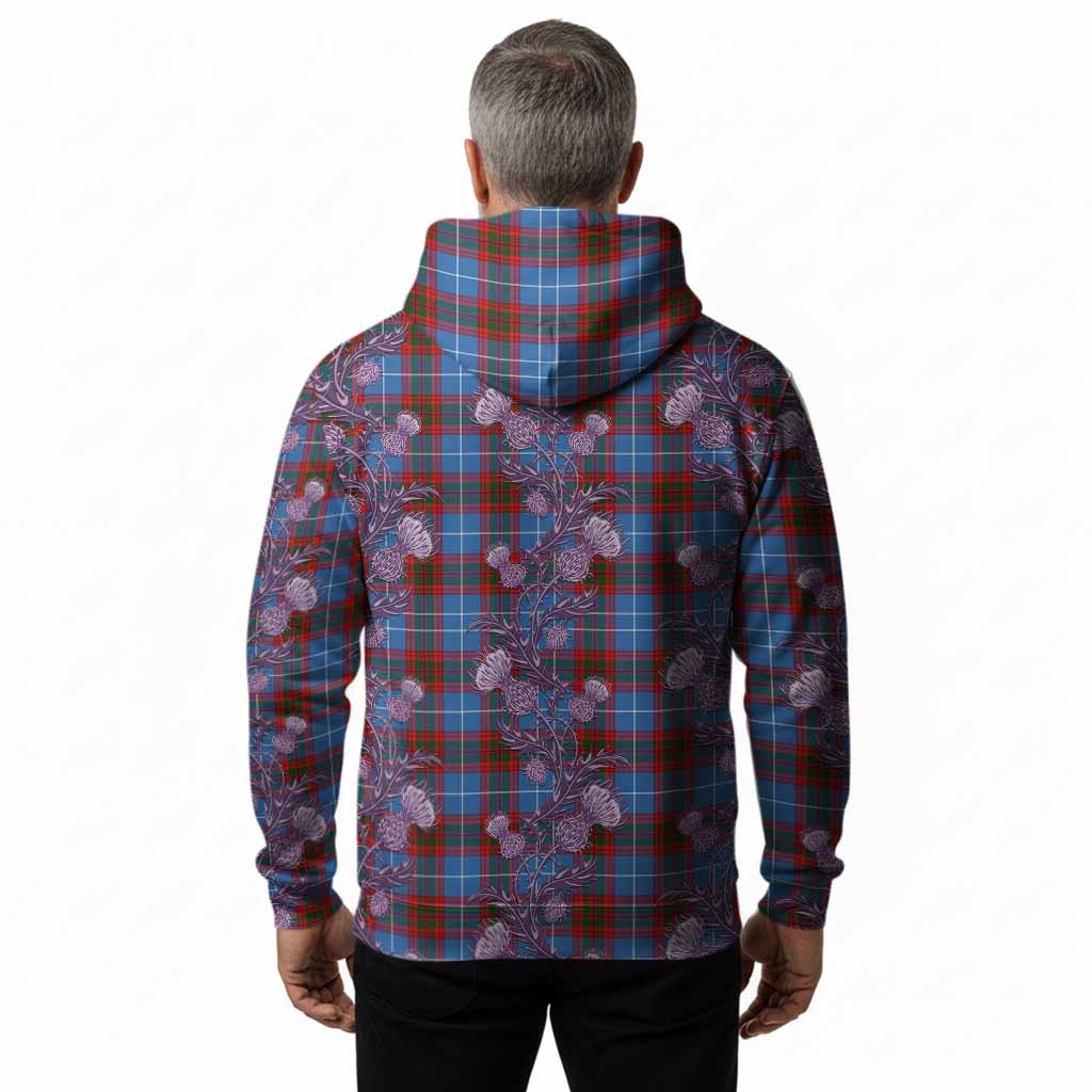 Skirving Tartan Hoodie Seamless Scottish Thistle Flowers