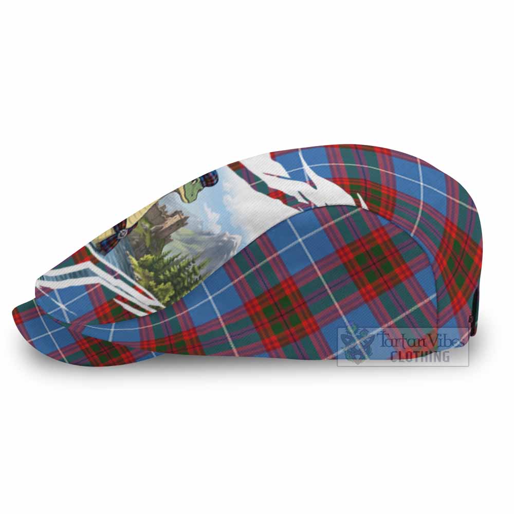 Skirving Tartan Loch Ness Monster Scottish Heritage Art Flat Cap, Jeff Cap